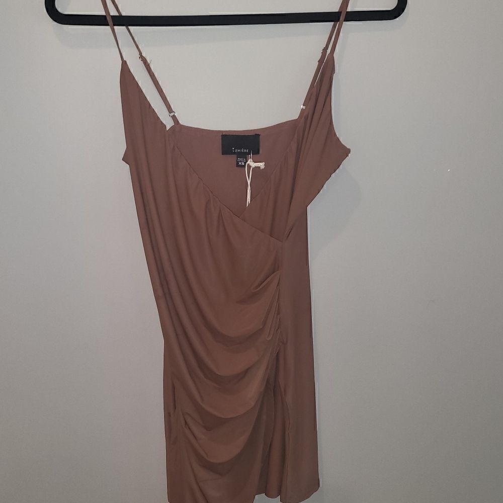 Slinky Brown Dress NWT Luminere